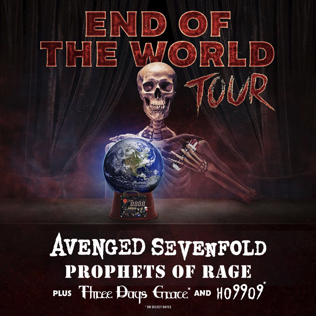 Novas datas para a 'End Of The World Tour' Avenged Sevenfold Brasil
